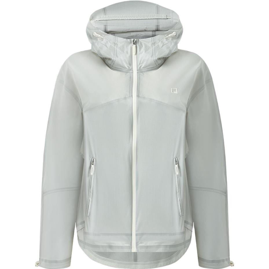 FILA Solid Color Loose Hooded Windbreaker Outdoor Sports Jacket Women Jacket Asparagus-White A11W327705F-IV
