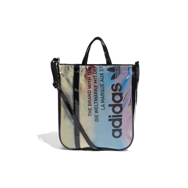 Adidas Originals Laser Gradient Letter Logo Multi-Functional TPU Crossbody Bag Unisex Tote Bag Black H17992 Black