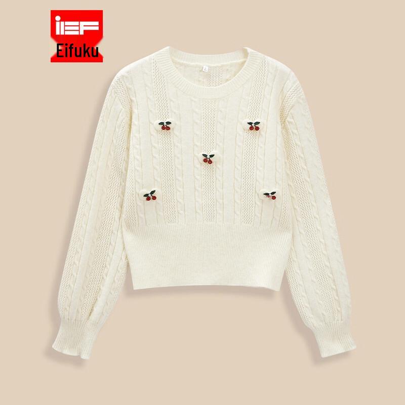 

IEF French Style 3D Cherry Knit Top One Size