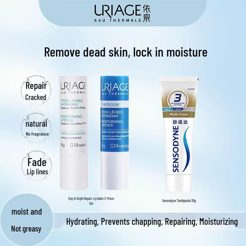 Sensodyne Multi-effect Toothpaste & Day/Night Lip Balm Travel Set