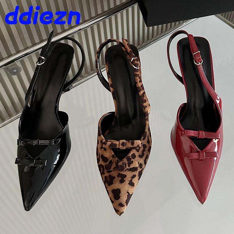 Fashion Fashion Butterfly-Knot New 2025 Ladies High Heels Shoes Pumps Women Heels Shoes Pointed Toe Female Slingbacks Footwear Sandals