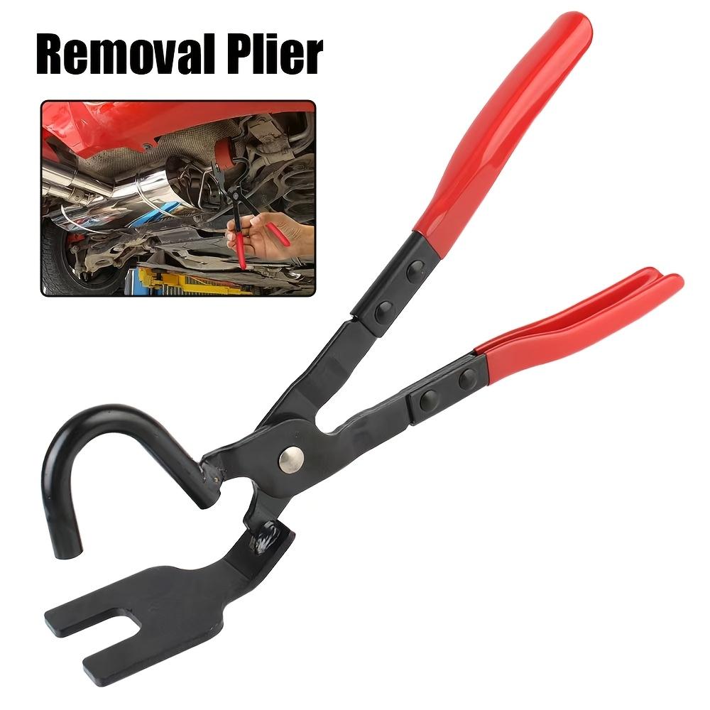 Red and Black Removal Pliers - Durable Steel Garage Tools for Car Exhaust Pipe Rubber Pad Gasket Installation & Disassembly