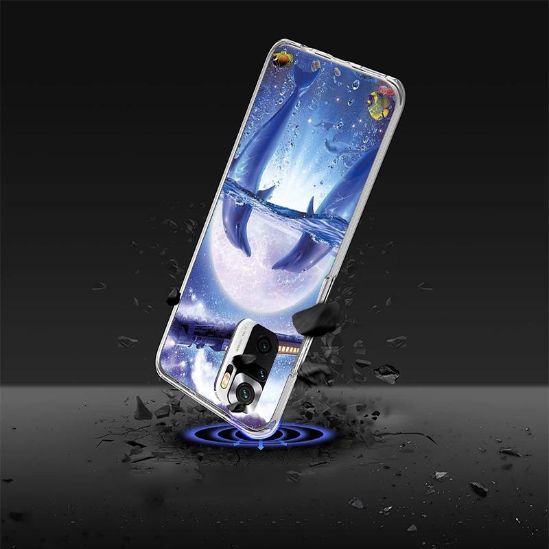 Ocean Animal Cute Dolphin Cover Phone Case For Xiaomi Poco F7 Ultra X7 X6 X5 Pro M7 Redmi 15C 15 13C 13 12C 12 10C 10 9A 9C 9T 9