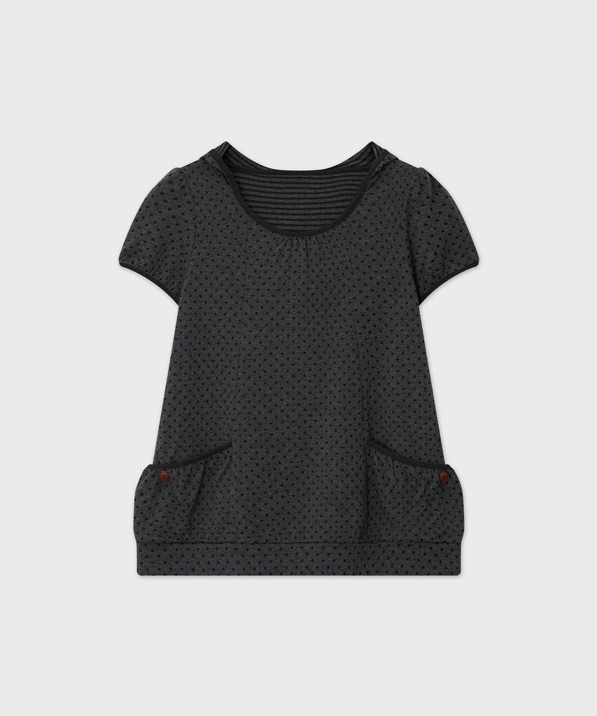 SUNLIT Balloon Hooded Short Sleeve (Charcoal)