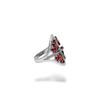 925 Sterling Silver Garnet Cluster Ring – Natural Red Gemstone Statement Jewelry for Women