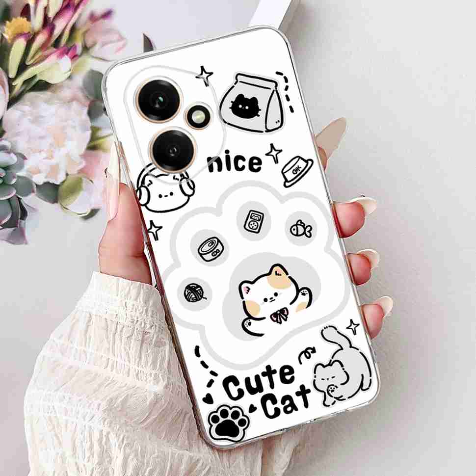 For Honor 400 5G 6.55" Case DNY-NX9 Cartoon Cat Girl Love Soft Silicone TPU Cover For Huawei Honor 400 Global Phone Cases Bumper
