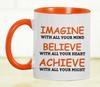 Inkdotpot 11 Oz  Ceramic Coffee  Mugs Imagine Believe Achieve Inspirational Quotes Gift For Co-Worker Boss