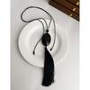 26 New Oval Tassel Pendant Necklace: Simple, Elegant Retro Design for Women