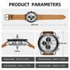 BY BENYAR Chronograph Analog 30M Water Leather Strap Quartz Brown and Perfect Gift for Men Men's Watch, Resistant, Simple, Stylish, Popular, Formal,