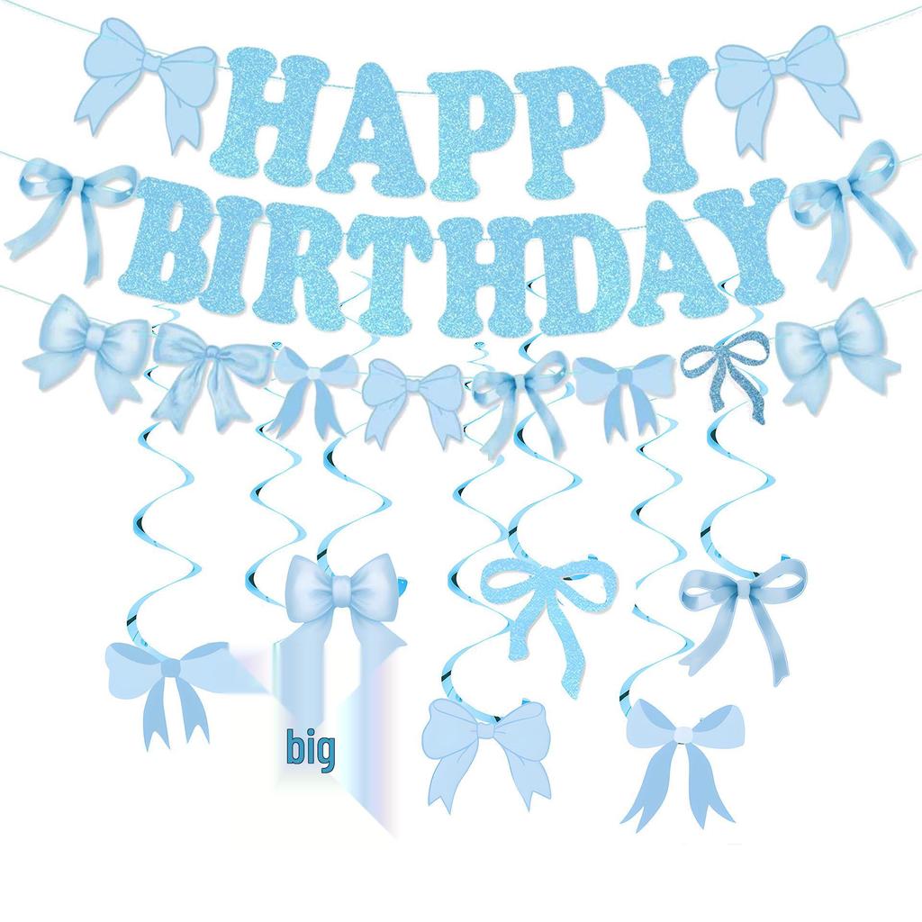 Roze Strik Verjaardag Feest Decoraties Set: Banner & Slingers