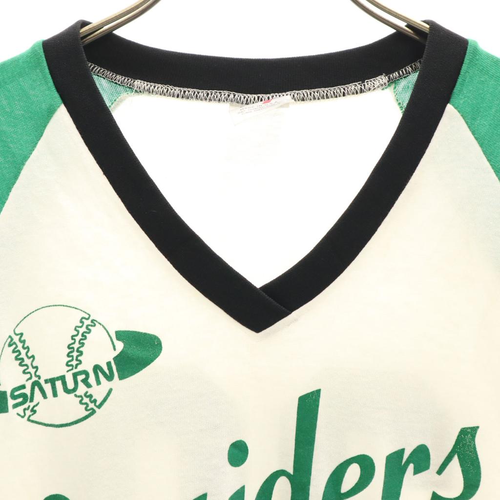 Swingster 80s 90s Made in USA Old Short sleeve V neck T-shirt L baseball Men's Used