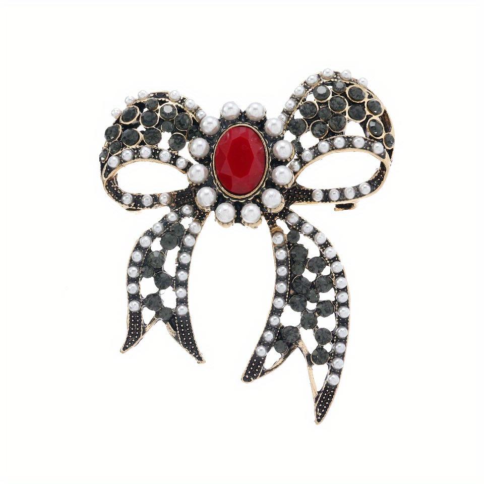 SKEDS Women Girls Elegnat High-end Flower Pearl Crystal Brooch Pin Fashion Exquisite Party Banquet Badges Corsages For Lady