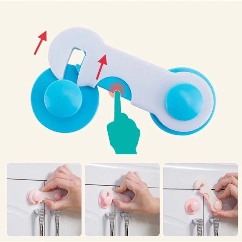 Multi-Purpose Baby Safety Locks, Easy Install Latches for Drawers, Cabinets & Fridge, No Drill Child Proof Locks for Home Furniture Protection