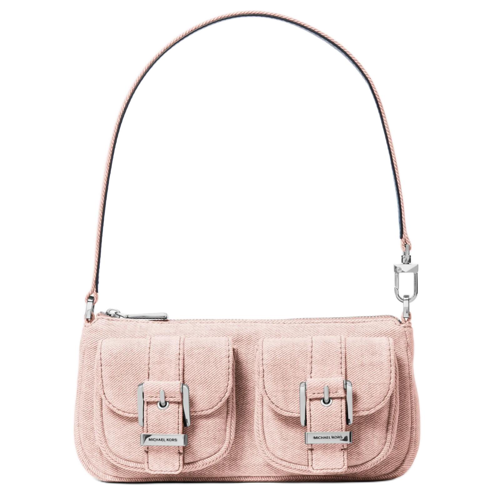 

Michael Kors Zoe Metal Buckle Flap Pocket Fabric Tote Bag Small Women Handbags Light-Pink 32S5SZCU1C-653 Basic Set (Bag+Dust Bag)