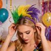 Headband Rainbow Colorful Feather Decor Headband Lightweight Comfortable Elastic Hair Hoop Parties Festivals Stage Performances Headwear