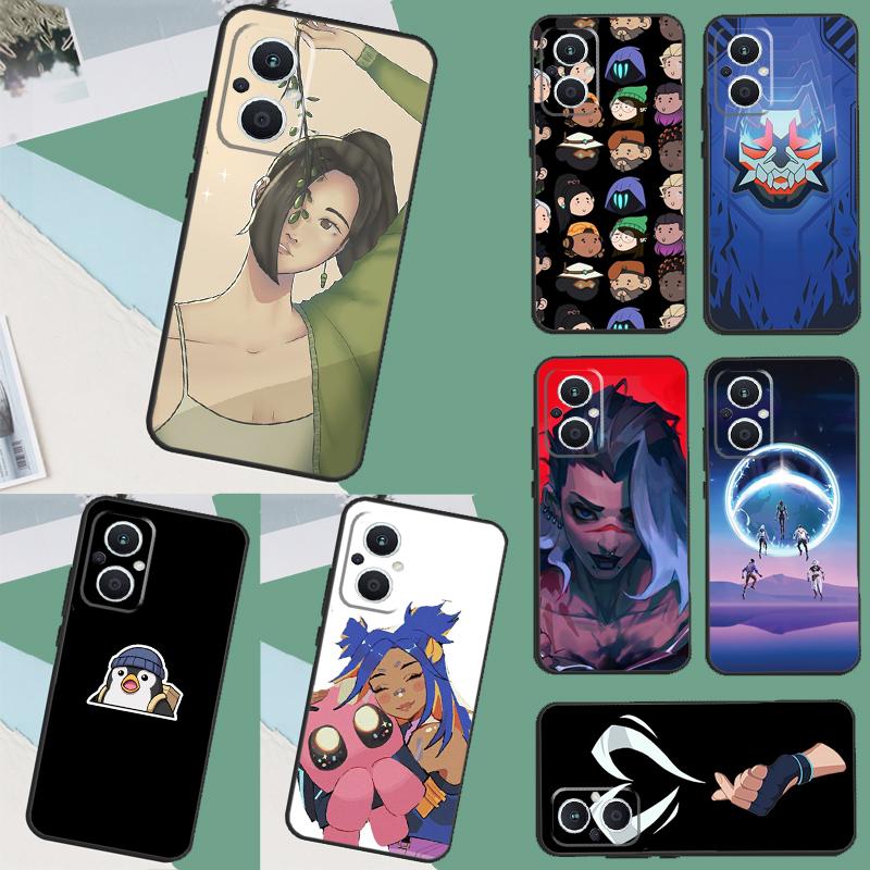 Cartoon Valorant Case For OPPO Reno 13 13F 12 11 F 8T 7 8 10 Pro OPPO Find X8 X6 Pro X3 X5 Lite Cover Funda