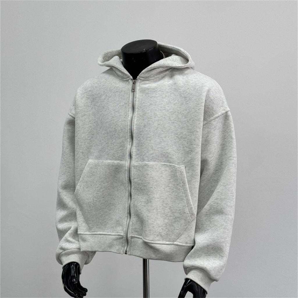 Women's  Fashion Zipper Hoodie Long Sleeve Hooded Pullover Sweatshirt Casual Solid Color Tops With Pockets