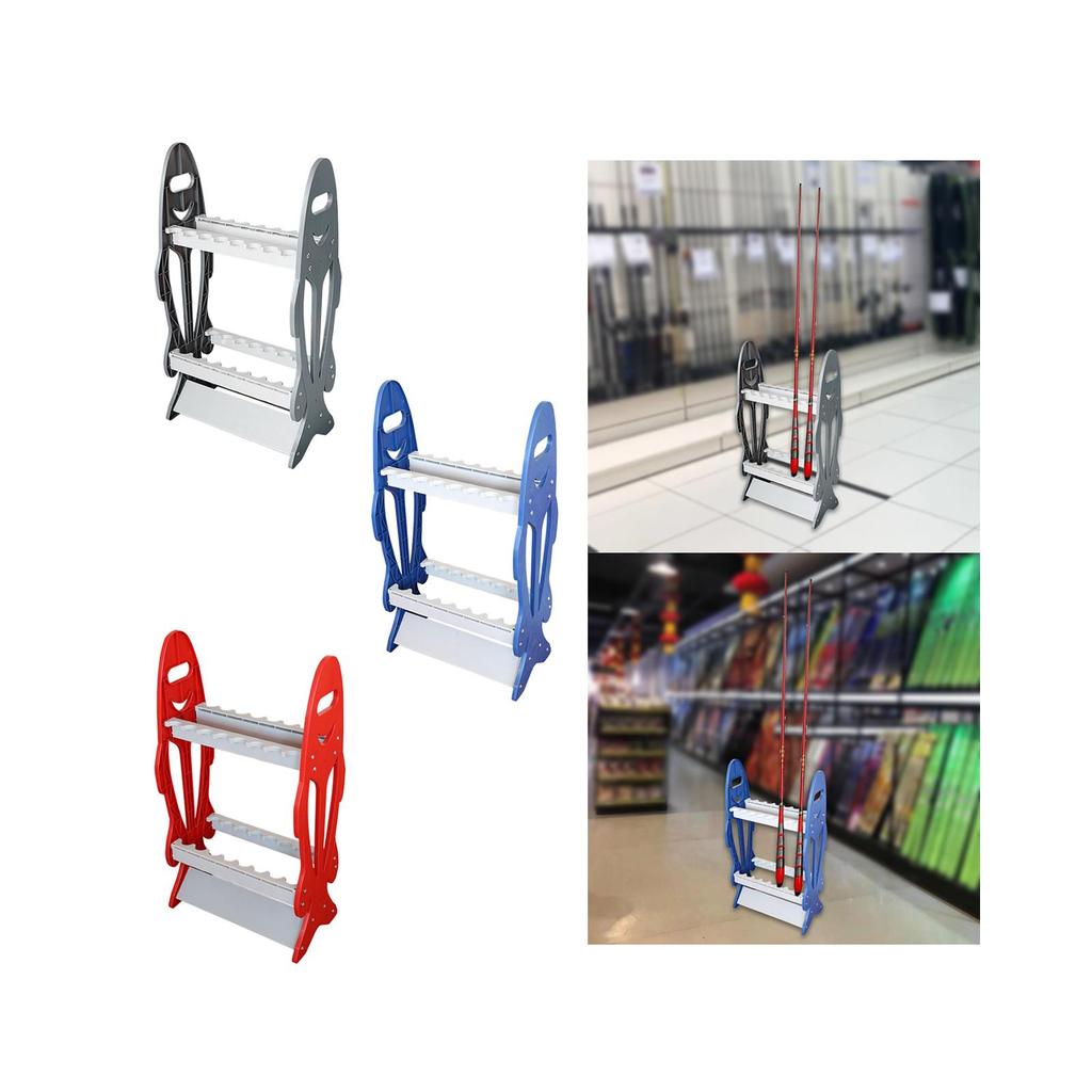 Fishing Rod Holder Bracket Store Rods Display Stand Rack Gray
