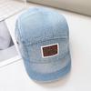 Vintage washed denim baseball cap children versatile short brim hip hop hat niche design sunshade cap men