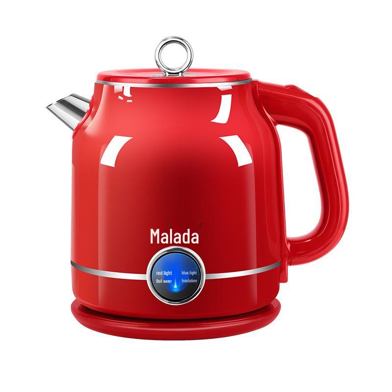 Wanlida Red Stainless Steel Smart Electric Kettle with Double-Layer Anti-Scald Insulation and Constant Temperature Control.