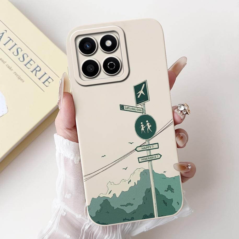 Shockproof Case For Honor X7c Cover HonorX7c 4G Funda Fashion Bowknot Marble Soft Liquid Silicone Cases For Honor 200 Smart Etui