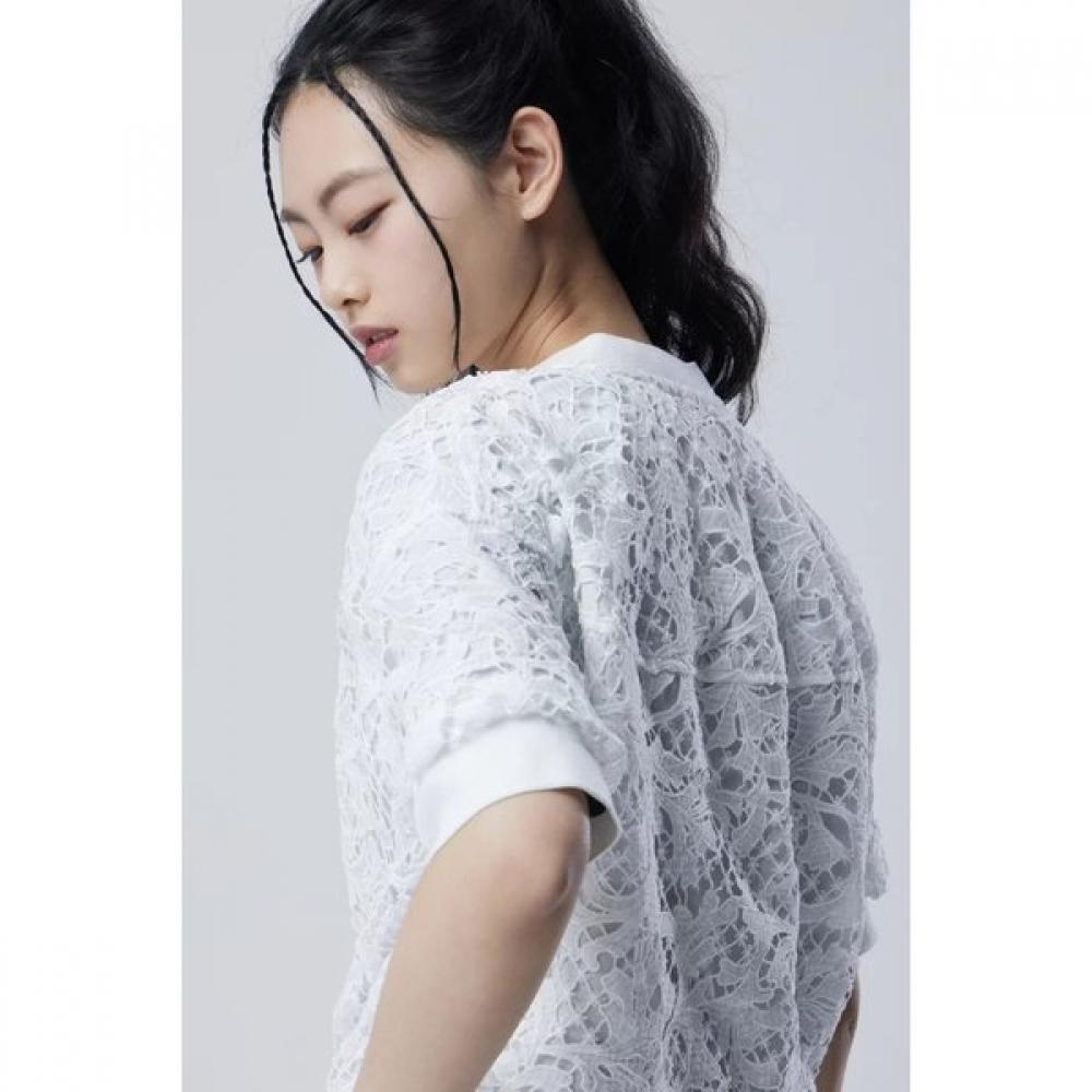 Benetton Lace Short Sleeve Zip Up Jumper Bajp92631