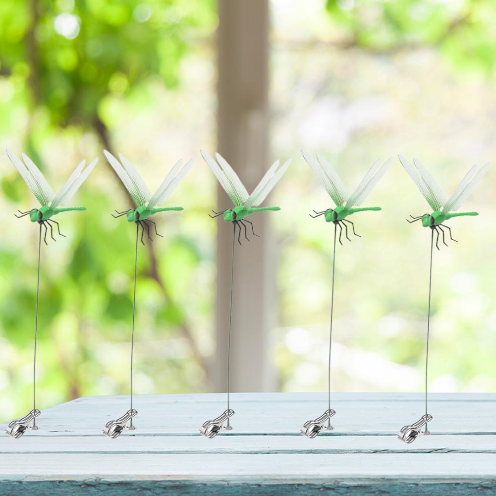 

3-8pc Simulation Dragonfly Clip Bug Deterrent Pole Clips On Dragonfly Hat Clip Bug Repellent Outdoor Garden Dragonfly Decoration