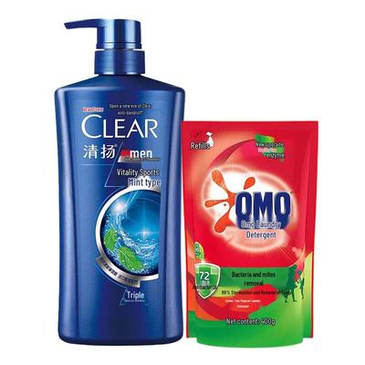 Clear Men Sport Mint Anti-Schuppen Shampoo & Omo Waschmittel Bündel
