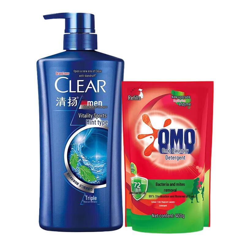 

Clear Men Sport Mint Anti-Dandruff Shampoo & Omo Laundry Detergent Bundle