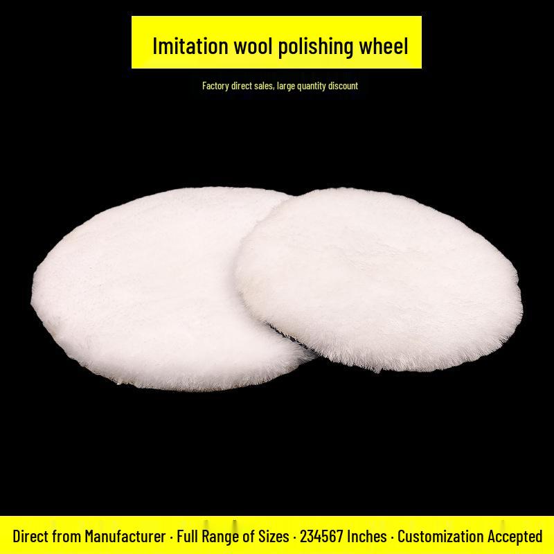 Wool Polishing Pad & Waxing Disc Set - Self-Adhesive Imitation Wool Cleaning Sponge