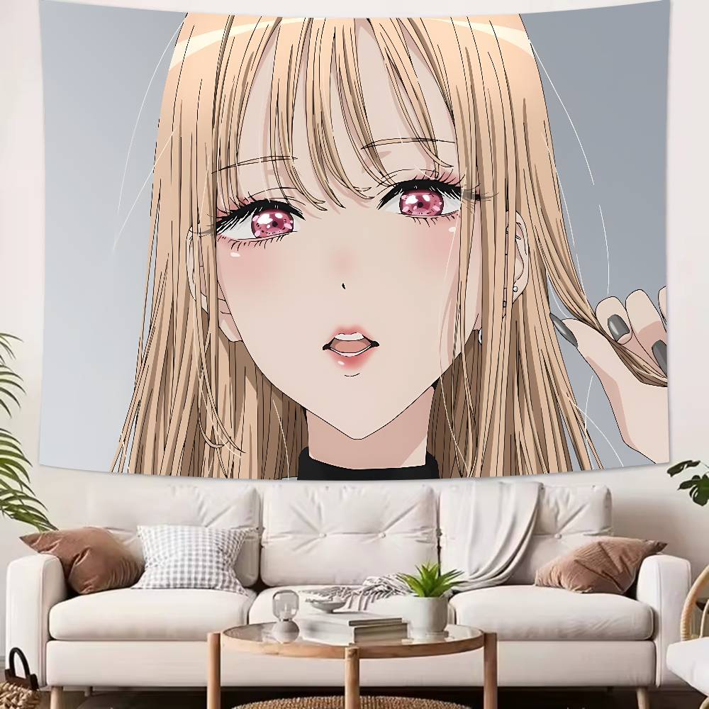 Large Kawaii Pretty Girl Marin Kitagawa Tapestry Wall Hanging Wall Rugs Dorm Decor Blanket Camping Decoration Tapestry