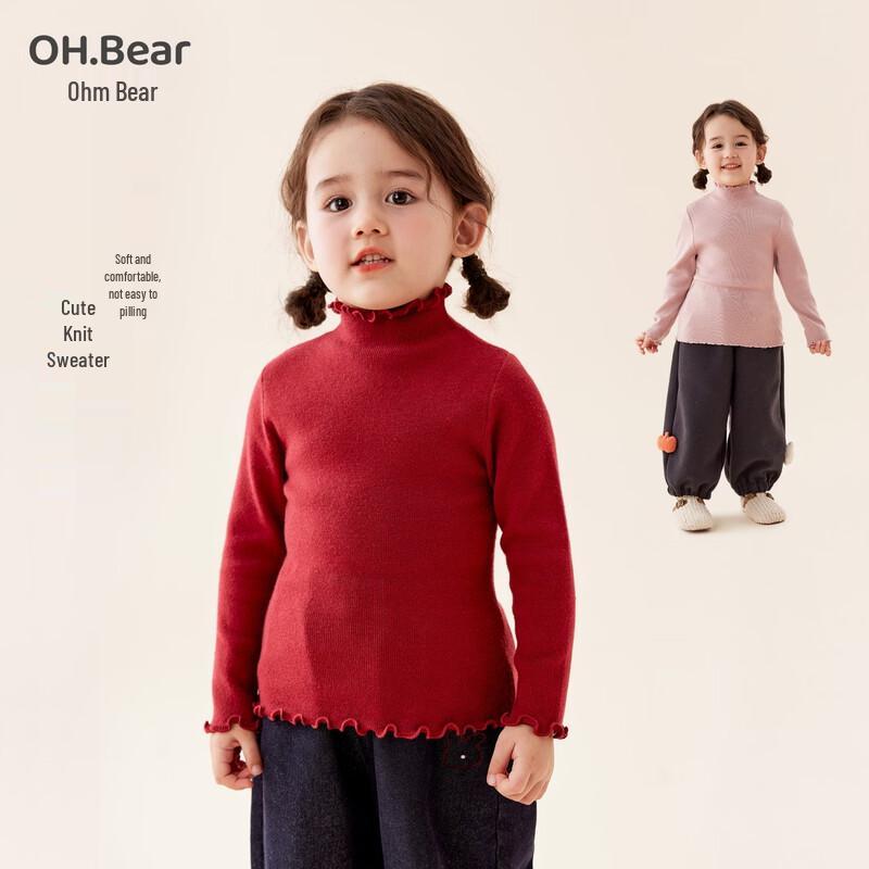 Omxiong Girls' Winter Turtleneck Knit Sweater