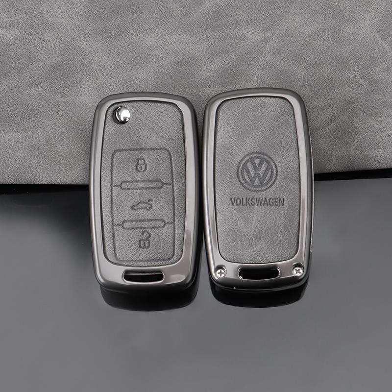 HAT1 Car Key Case Car Key Full Cover Protection Shell Holder For VW Volkswagen Jetta Golf Polo MK7 Passat Beetle Keychain Accessories