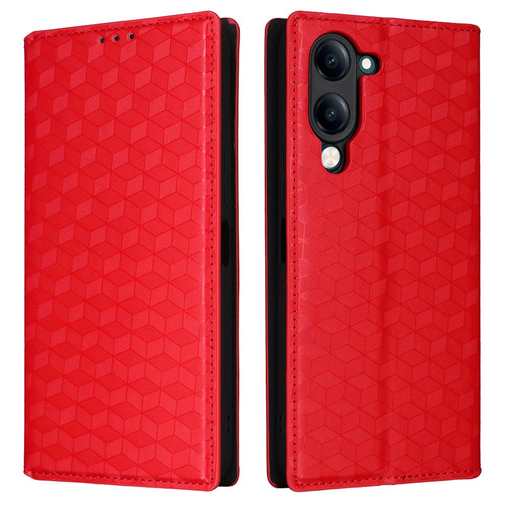 For vivo Y04 4G/Y29s 5G Case Wallet Rhombus Imprinted Leather Phone Cover