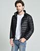 Men's Plus Size Lightweight Hooded Down Jacket - Ultrathin, Extra Large, Middle-Aged Fit for 300 Lbs