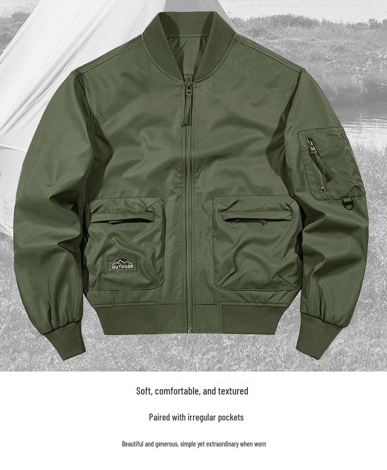 Men's American Style Spring/Autumn Baseball Jacket - Casual Pilot Flight Suit Outerwear Workwear 8861.