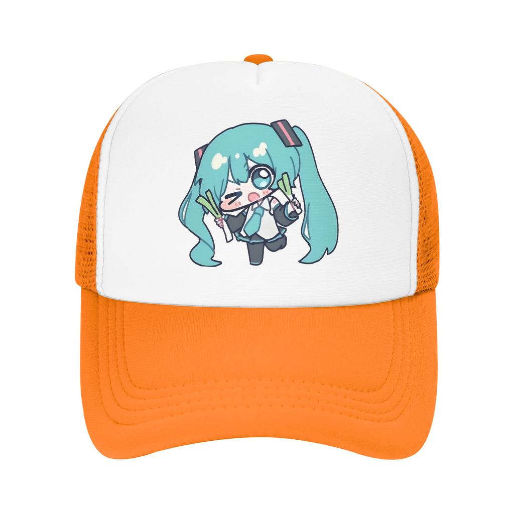 Hatsunes Mikus vocaloid Trucker Hat Unisex HipHop Dad Hat Sun Hats Golf Hats Breathable Polyester Mesh Baseball Caps Summer