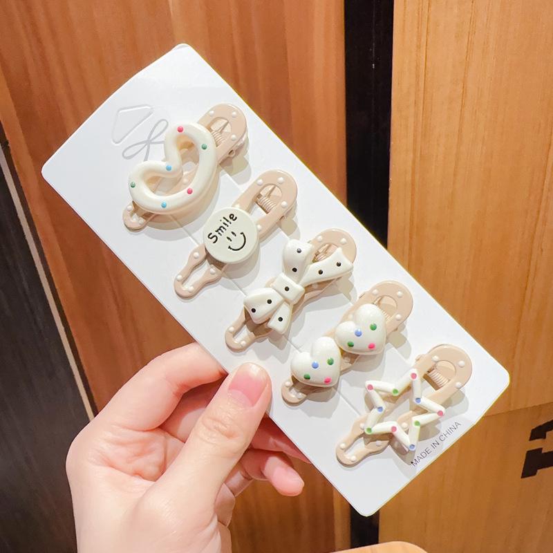 Pink 50-Piece Cute Hair Clip Set: Sweet Girly Japanese Cartoon Bangs Accessories