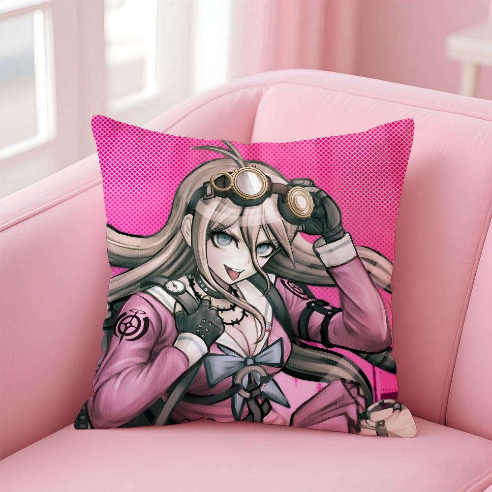 Mystery Anime DDanganronpa Cushion Cover Pillowcase Short Plush Invisible zipper Room Sofa Cushion Cover