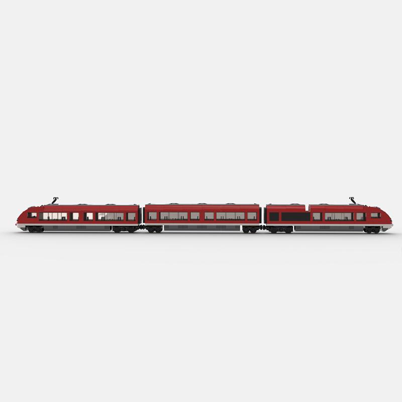 992PCS MOC Double Passenger Train Modular Building Blocks DIY Railway Model Creative Assembly Birthday Toy Gift for Kids