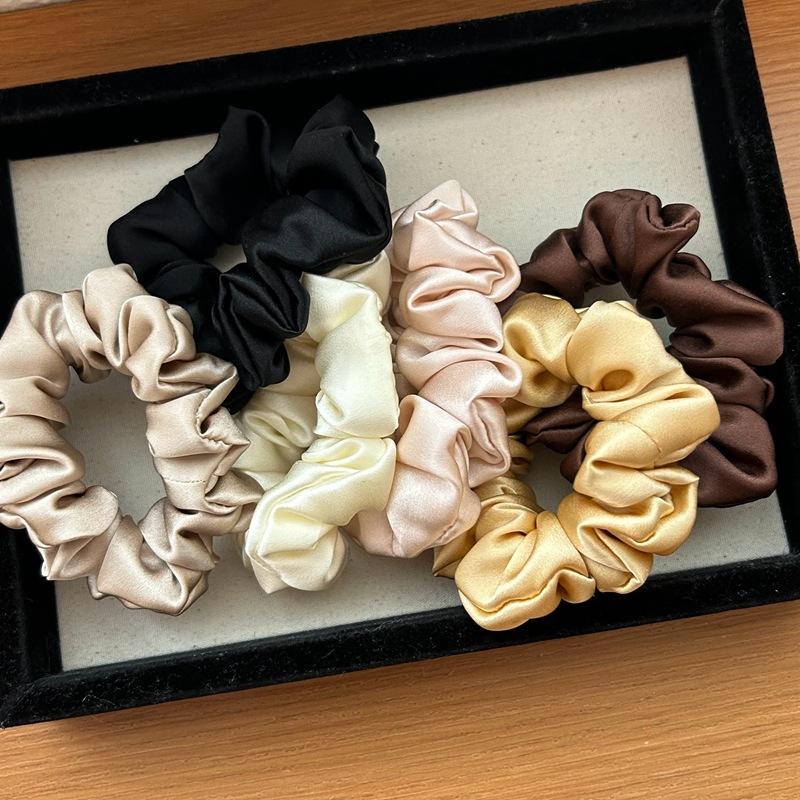 Kvinnor 100% Ren Mullbärssilke Hårband Vit Silke Scrunchies Flickor Elastiska Hår Gummiband Enfärgad Hårrep chouchou soie