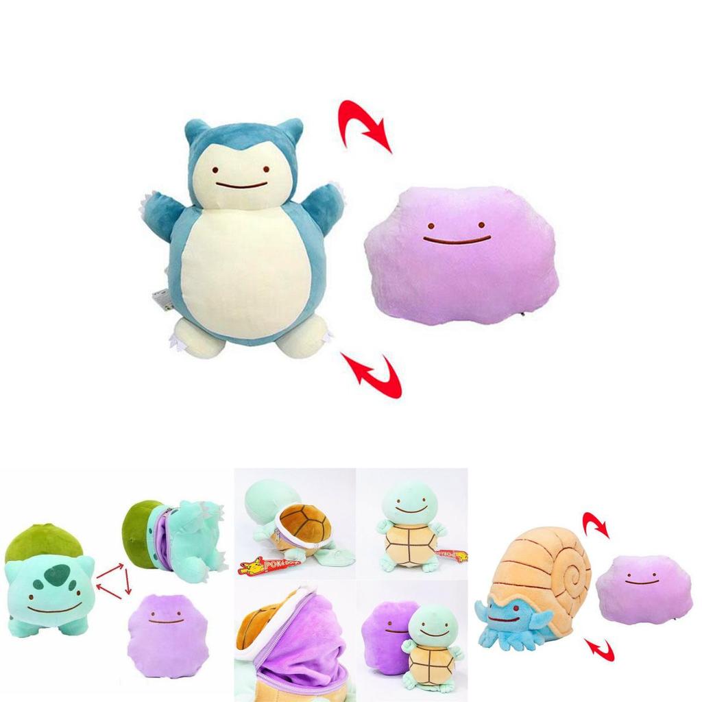 Adorable Pikachu Bulbasaur Ditto Metamon Cushion Plush For Kids And Collectors