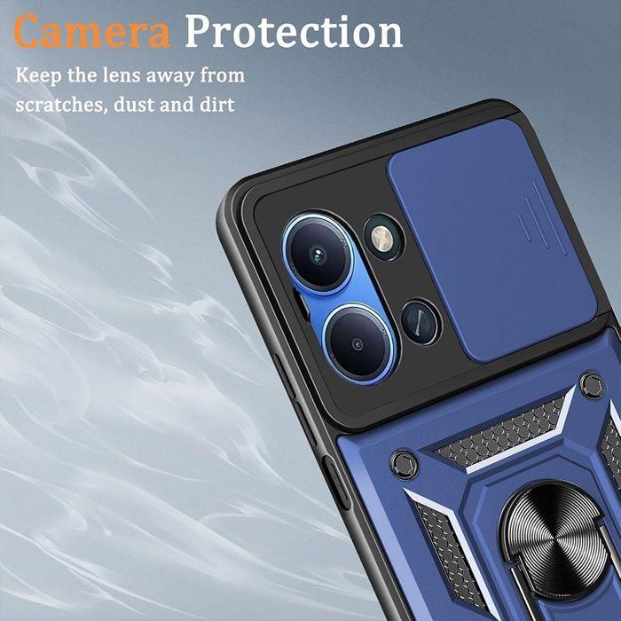 Coque Rigide - E.F.CONNECTION - pour Xiaomi Redmi 15C 4G/5G - avec Cache Caméra - Bleu Marine - 2 Vitres