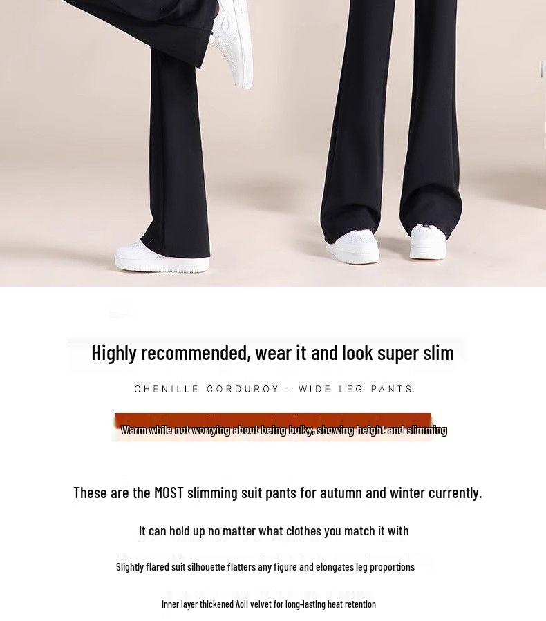 Černé zvonové kalhoty s vysokým pasem: Zeštíhlující rozšířené kalhoty na jaro a podzim.