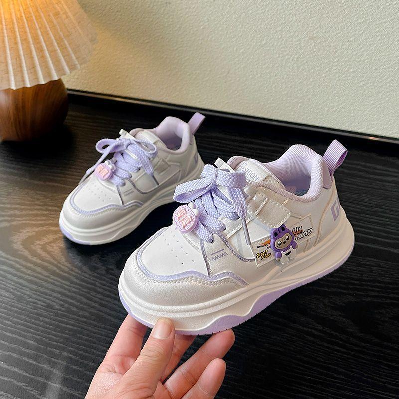 Spring Girls' Casual Sneakers and Children's Soft-soled Board Shoes