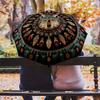 Indian - Style Wolf  Pattern, Automatic Folding Umbrella, Portable and Foldable Design, 8 Ribs, a Christmas or Birthday Gift.