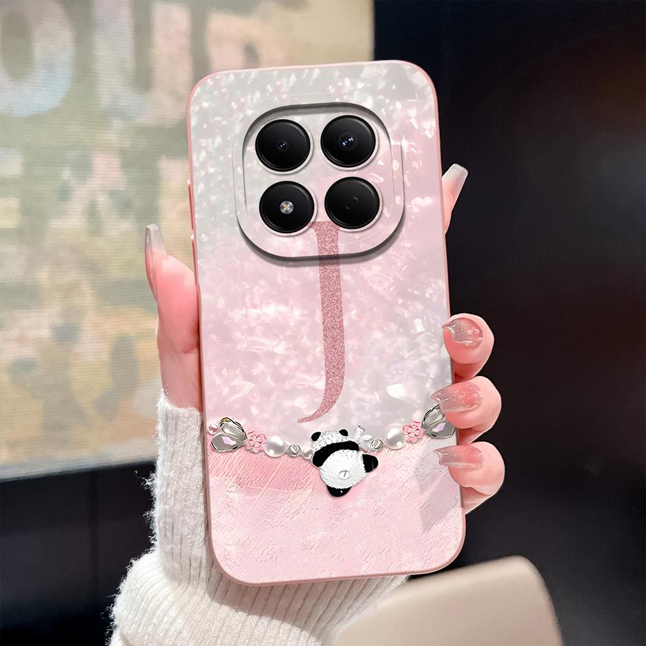 

For Redmi Note 15 Pro 4G 5G Phone Cases Cute Panda 26 Letters Shockproof Soft Liquid Silicone Cover For RedmiNote15 15Pro Fandas Redmi Note 15 Pro 5G