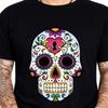 Sugar Skulls Day Of The Dead Dia De Los Muertos Floral Art Bold Graphic T-Shirts