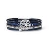 Bohemian Cabala Alloy Tree Life PU Leather Silver Plating Women's Charm Jewelry Dainty Magnet Clasp Wristband Gift
