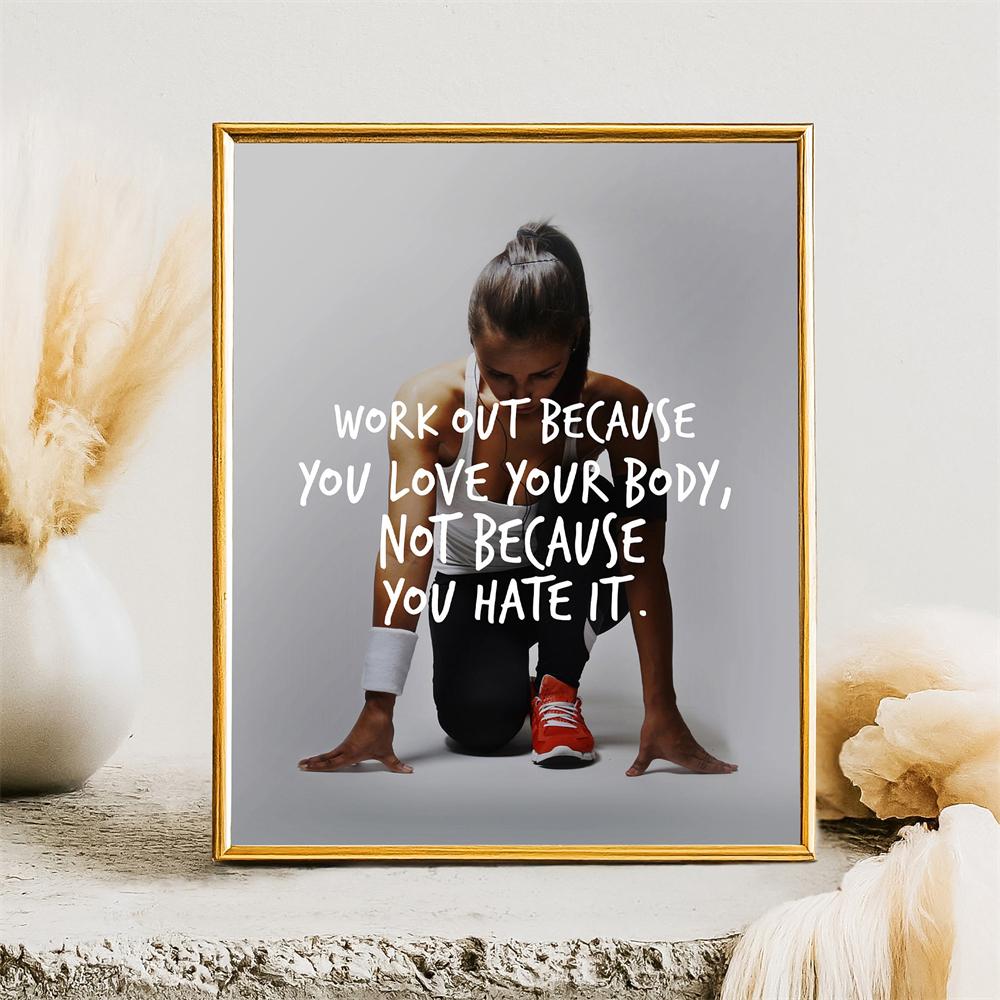 Arte de Pared para Gimnasio Póster de Gimnasio Cita Motivacional Gimnasio en Casa Citas Motivacionales de Fitness Láminas Decoración de Pared Moderna para Sala de Gimnasio